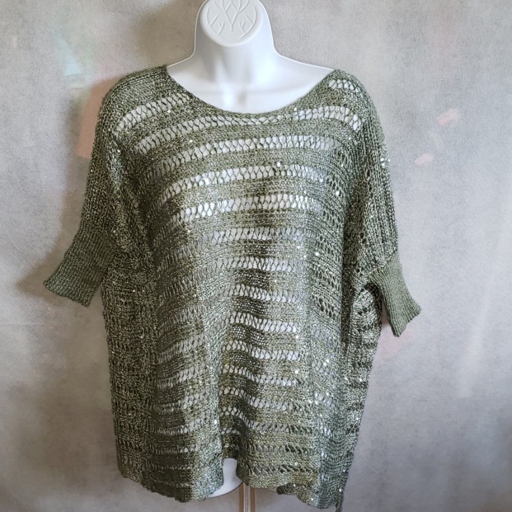 Knit Top, Olive Sparkle